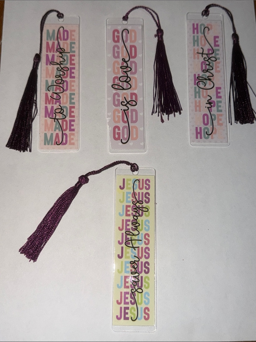 Inspirational BIBLICAL plastic Handmade bookmarks